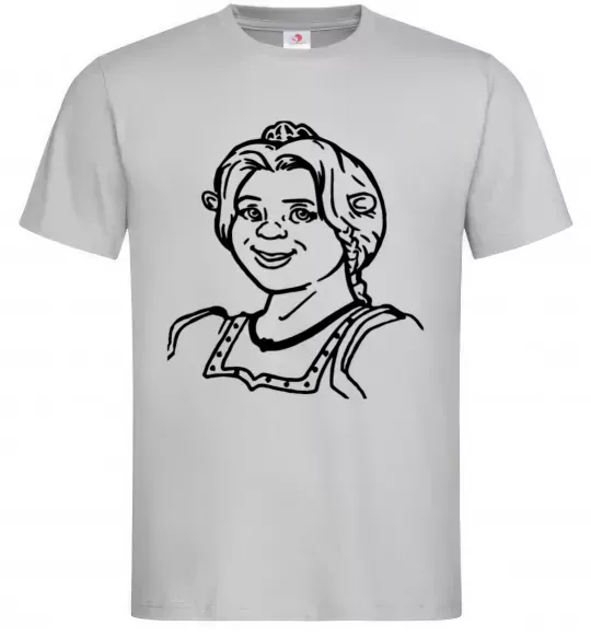 Чоловіча футболка Фіона портрет Сірий фото