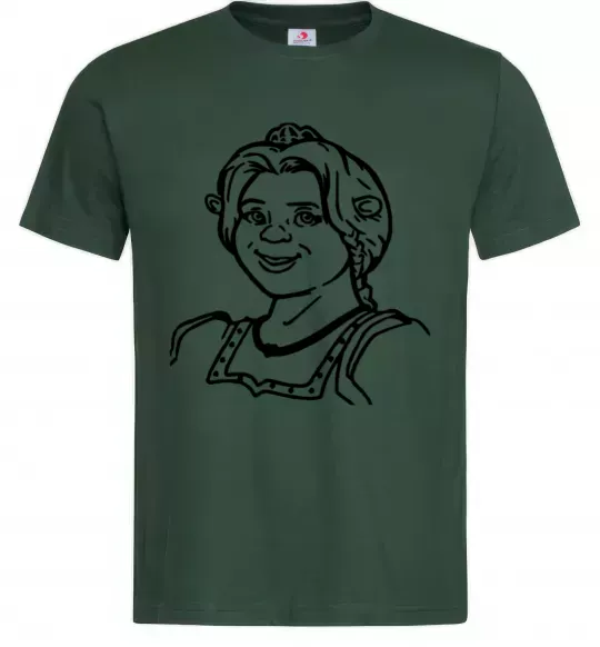 Чоловіча футболка Фіона портрет Темно-зелений фото