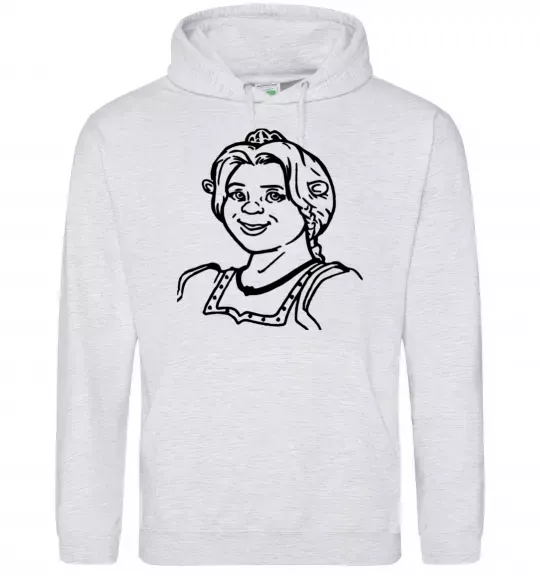 Женская толстовка (худи) Фіона портрет Серый меланж фото