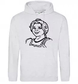 Женская толстовка (худи) Фіона портрет Серый меланж фото