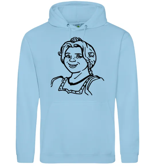 Женская толстовка (худи) Фіона портрет Голубой фото