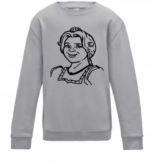 Детский Свитшот Фіона портрет Серый меланж фото