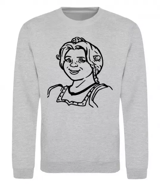 Свитшот Фіона портрет Серый меланж фото