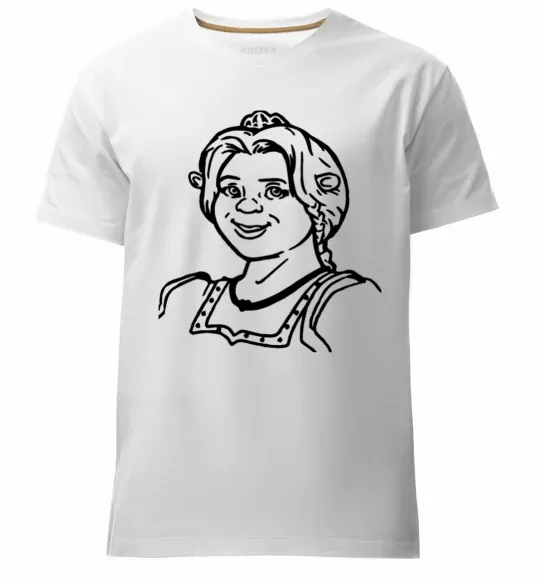 Чоловіча преміум футболка Фіона портрет Білий фото