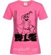 Жіноча футболка Кот в сапогах Яскраво-рожевий фото