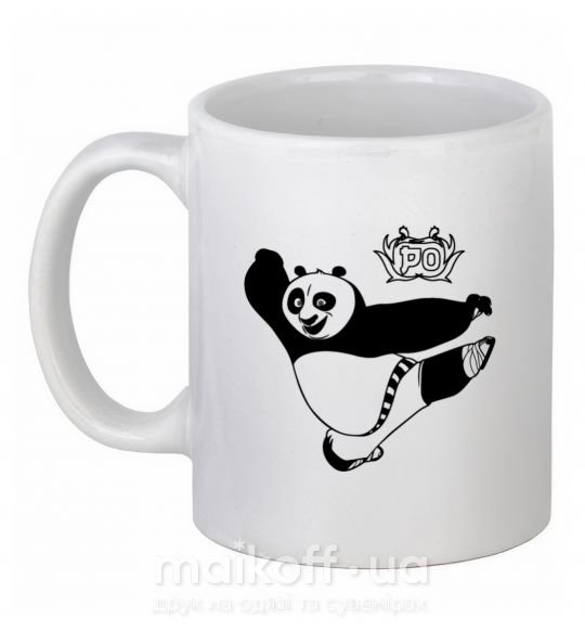 Чашка керамическая Панда По Белый фото