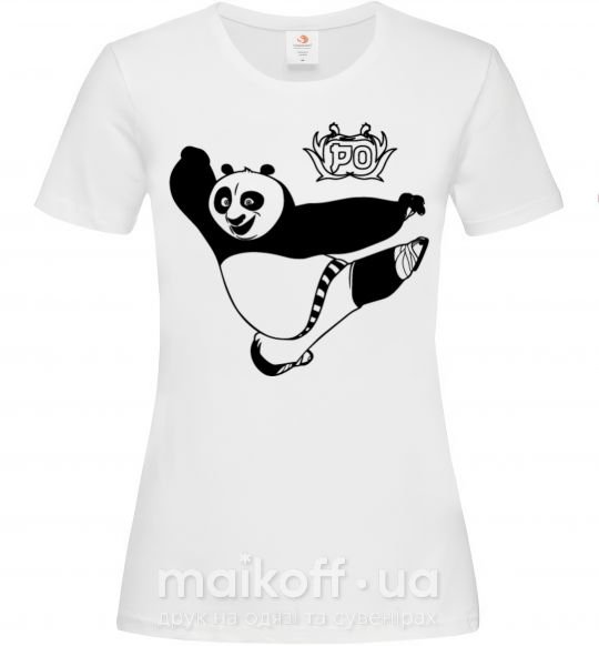 Женская футболка Панда По Белый фото
