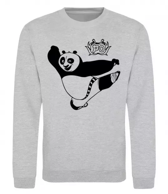 Світшот Панда По Сірий меланж фото
