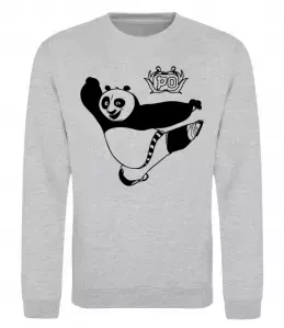 Свитшот Панда По Серый меланж фото