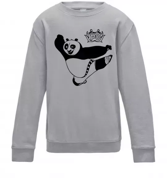 Дитячий світшот Панда По Сірий меланж фото