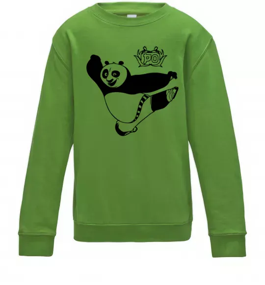 Дитячий світшот Панда По Лаймовий фото