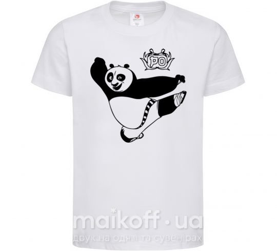 Дитяча футболка Панда По Білий фото