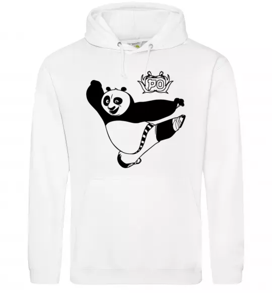 Мужская толстовка (худи) Панда По Белый фото