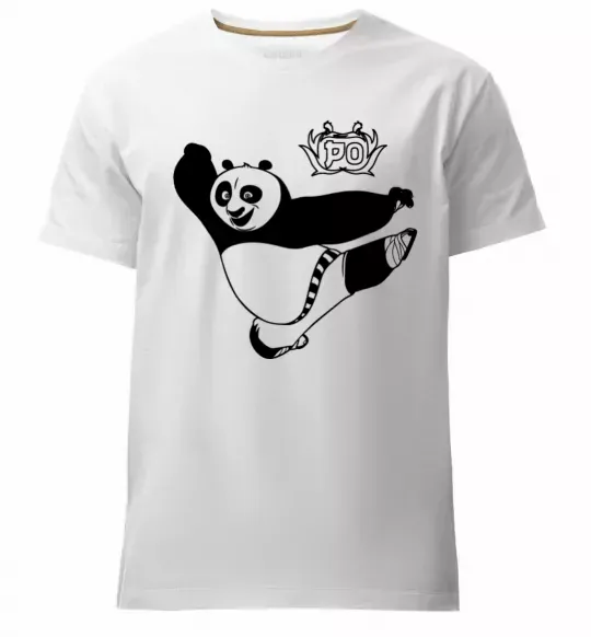 Чоловіча преміум футболка Панда По Білий фото
