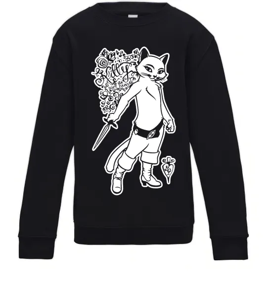 Детский Свитшот Kitty soft рaws Черный фото