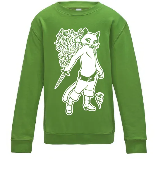 Детский Свитшот Kitty soft рaws Лаймовый фото