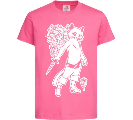 Детская футболка Kitty soft рaws Ярко-розовый фото