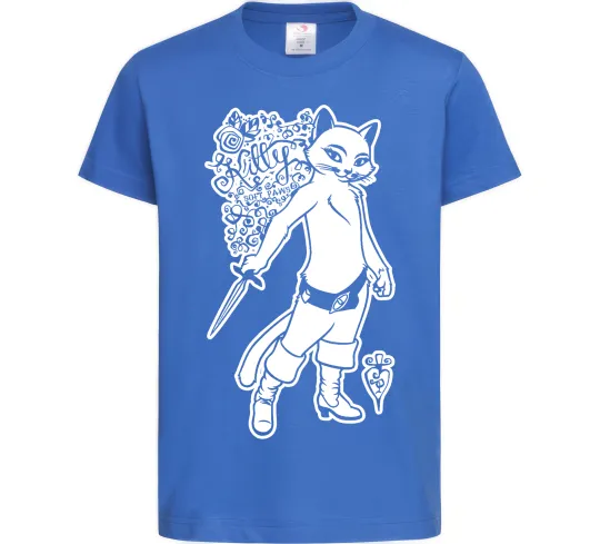Детская футболка Kitty soft рaws Ярко-синий фото