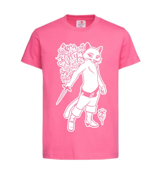 Дитяча футболка Kitty soft рaws Яскраво-рожевий фото