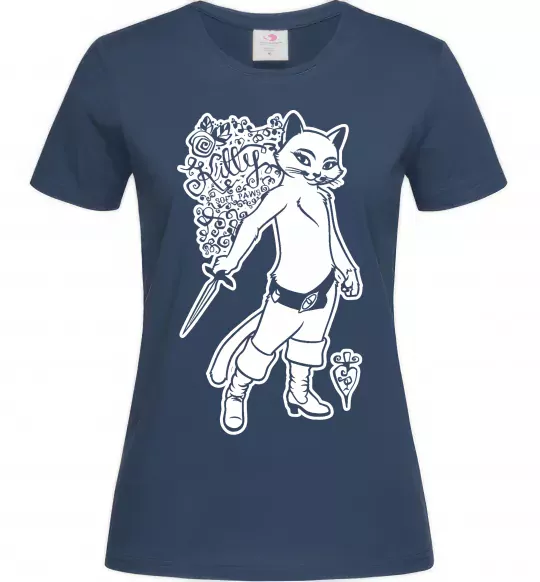 Жіноча футболка Kitty soft рaws Темно-синій фото