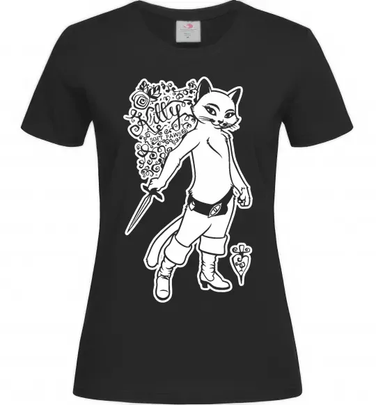 Жіноча футболка Kitty soft рaws Чорний фото