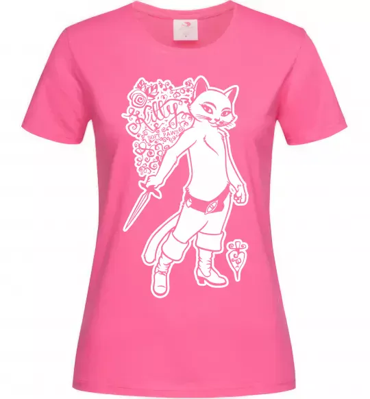 Жіноча футболка Kitty soft рaws Яскраво-рожевий фото