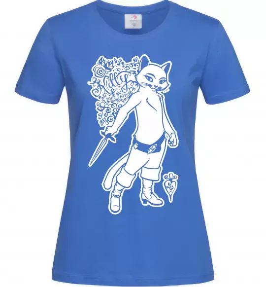 Жіноча футболка Kitty soft рaws Яскраво-синій фото