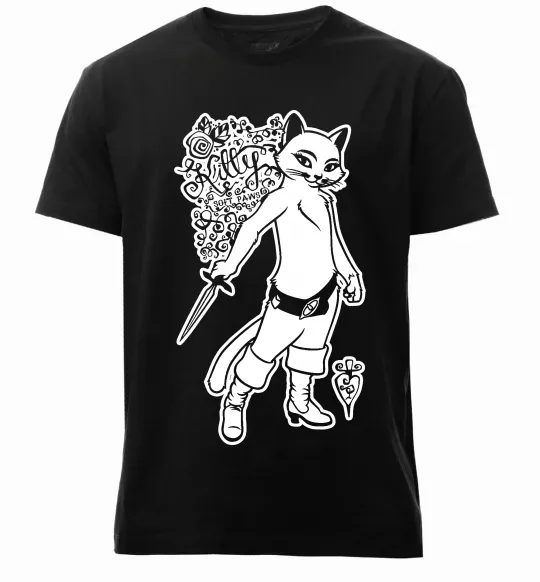 Мужская премиум футболка Kitty soft рaws Черный фото