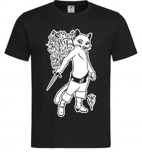 Мужская футболка Kitty soft рaws Черный фото