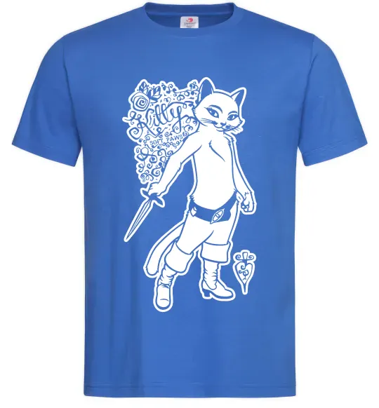 Мужская футболка Kitty soft рaws Ярко-синий фото