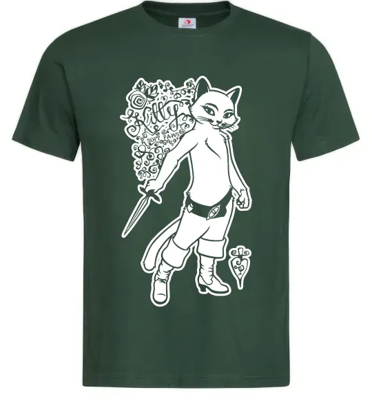Мужская футболка Kitty soft рaws Темно-зеленый фото