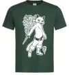 Мужская футболка Kitty soft рaws Темно-зеленый фото
