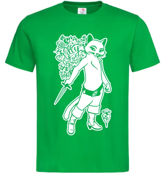 Мужская футболка Kitty soft рaws Зеленый фото