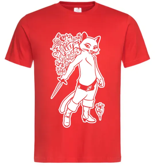 Мужская футболка Kitty soft рaws Красный фото