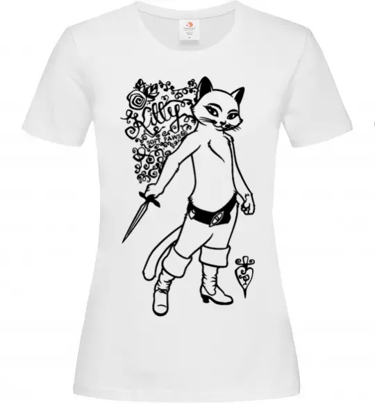 Жіноча футболка Kitty soft рaws Білий фото