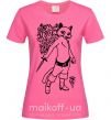Жіноча футболка Kitty soft рaws Яскраво-рожевий фото