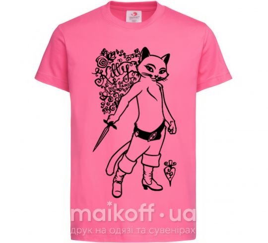 Дитяча футболка Kitty soft рaws Яскраво-рожевий фото