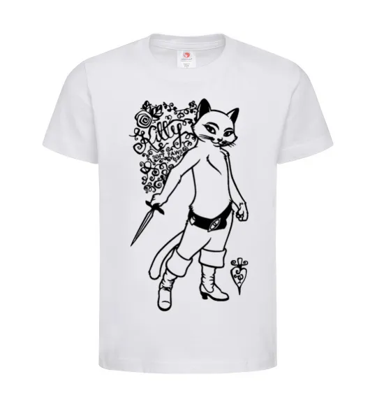 Дитяча футболка Kitty soft рaws Білий фото