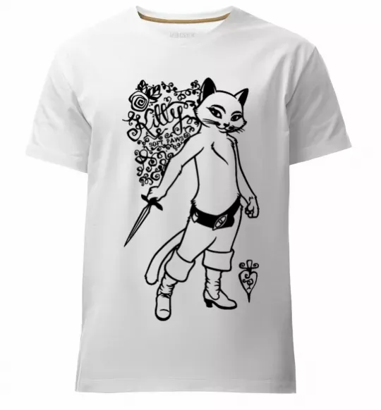 Мужская премиум футболка Kitty soft рaws Белый фото