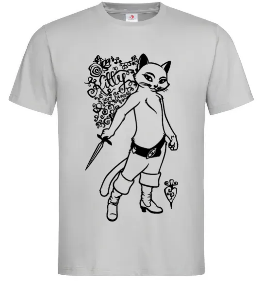 Мужская футболка Kitty soft рaws Серый фото