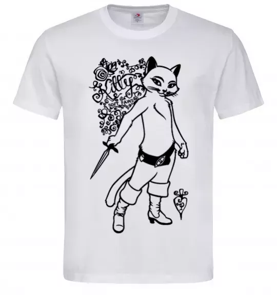 Мужская футболка Kitty soft рaws Белый фото