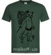 Мужская футболка Kitty soft рaws Темно-зеленый фото