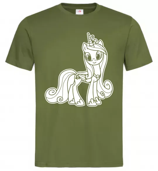Чоловіча футболка Поні з короною (Єдиноріг) Оливковий фото