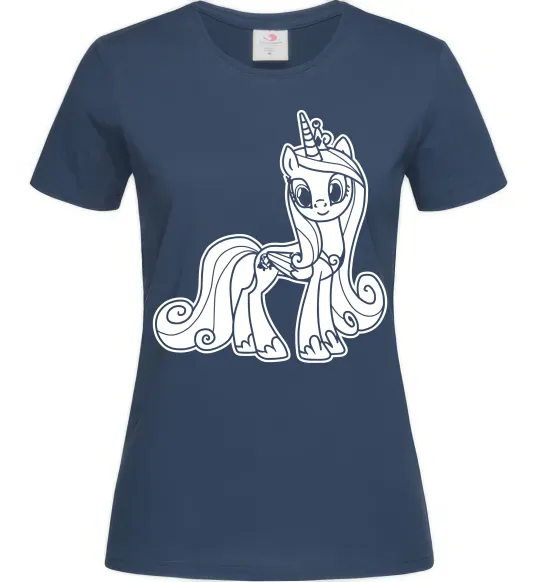Женская футболка Поні з короною (Єдиноріг) Темно-синий фото