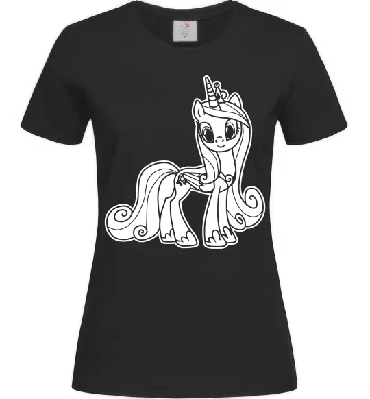 Женская футболка Поні з короною (Єдиноріг) Черный фото