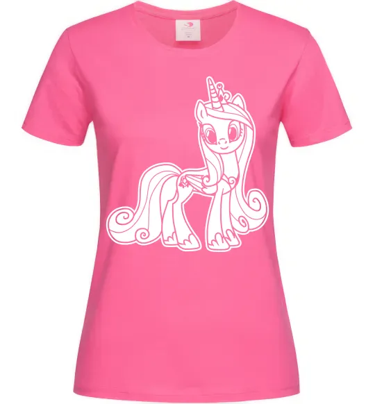 Женская футболка Поні з короною (Єдиноріг) Ярко-розовый фото