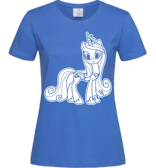 Женская футболка Поні з короною (Єдиноріг) Ярко-синий фото