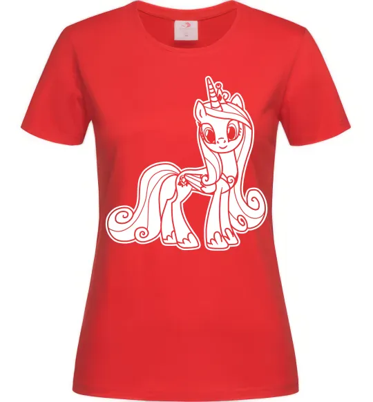 Женская футболка Поні з короною (Єдиноріг) Красный фото