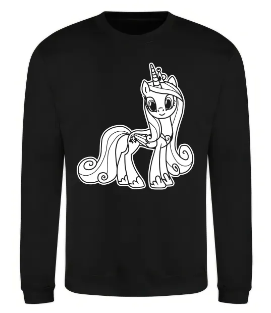 Світшот Поні з короною (Єдиноріг) Чорний фото