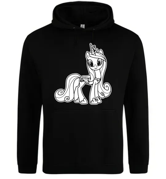 Жіноча толстовка (худі) Поні з короною (Єдиноріг) Чорний фото